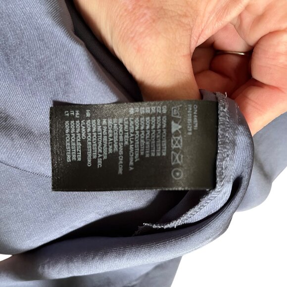 H&M Gray Sleeveless Zip-Front Dress With Pleated Detail & V-Neckline - Size 2 - Picture 9 of 11